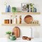 Sorbus Wood Floating Shelves for Wall - 35” Solid Wood Wall Shelves for Bathroom Decor, Books, Bedroom & Living Room - Set of 2 Black Wall Mounted Kitchen Shelves - Durable 100% Premium Solid Pine